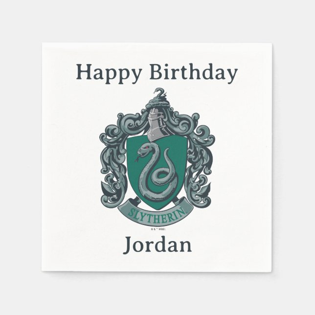 Guardanapo De Papel Harry Potter | Brasão de Slytherin Verde (Frente)