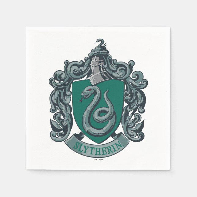 Guardanapo De Papel Harry Potter | Brasão de Slytherin Verde (Frente)