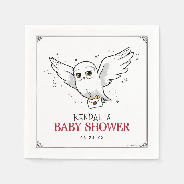 Guardanapo De Papel Harry Potter | Chá de Bebê da Hedwig (Frente)