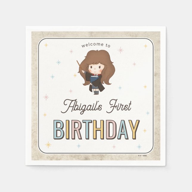 Guardanapo De Papel Harry Potter Chibi Hermione Mago Aniversário (Frente)
