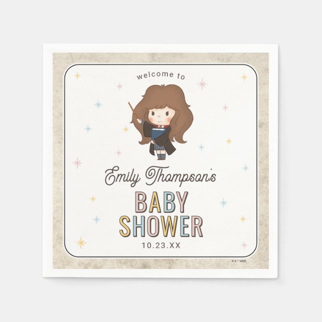 Guardanapo De Papel Harry Potter Chibi Hermione Wizard Baby Shower (Frente)