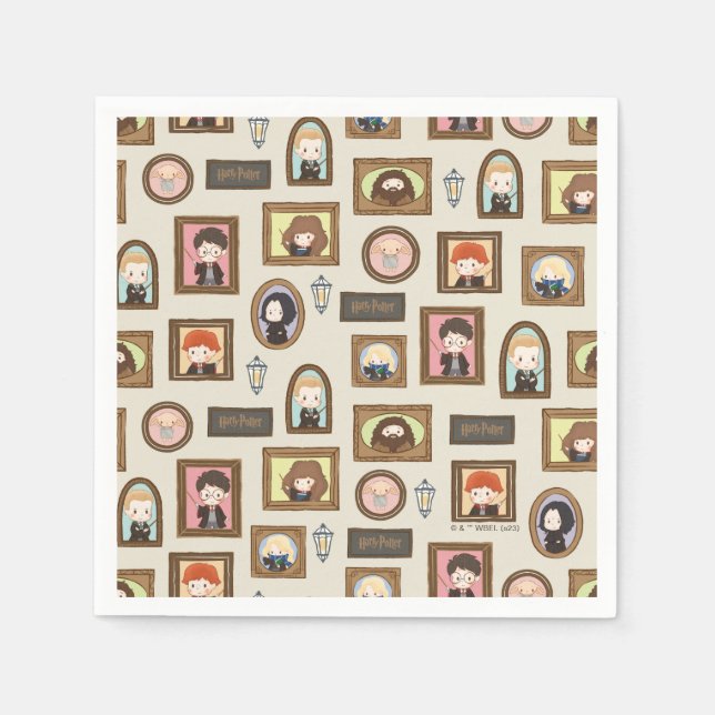 Guardanapo De Papel HARRY POTTER™ Chibi Picture Frame Patterno (Frente)