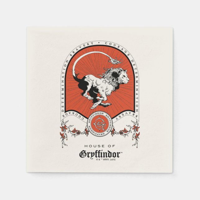 Guardanapo De Papel HARRY POTTER™ | Desenho delicado GRYFFINDOR™ Crest (Frente)
