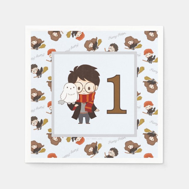 Guardanapo De Papel HARRY POTTER™ e Hogwarts Aniversário (Frente)