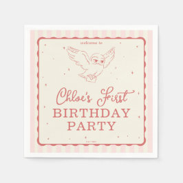 Guardanapo De Papel Harry Potter Hedwig Rosa Aniversário Mágico
