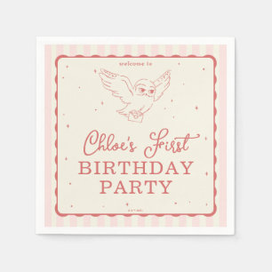 Guardanapo De Papel Harry Potter Hedwig Rosa Aniversário Mágico