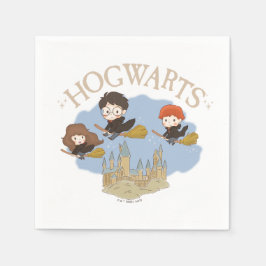 Guardanapo De Papel HARRY POTTER™, Hermione & Ron sobrevoam HOGWARTS™