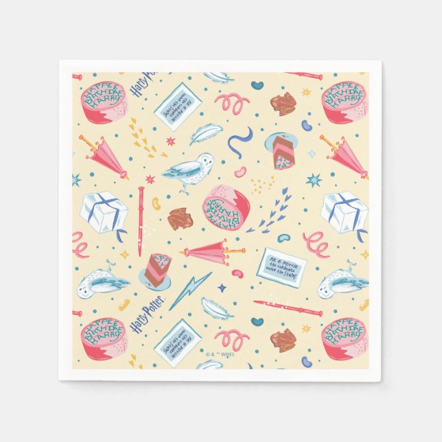 Guardanapo De Papel HARRY POTTER™ Padrão de Celebração de Aniversário (Frente)