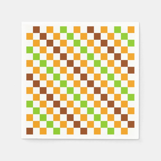 Guardanapo De Papel Harvest diagonal checkerboard pattern (Frente)