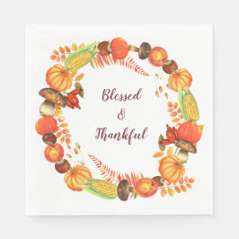 Guardanapo De Papel Harvest Wreath Bendito Ação de Graças