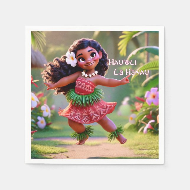 Guardanapo De Papel Hauʻoli Hula Princess (Frente)