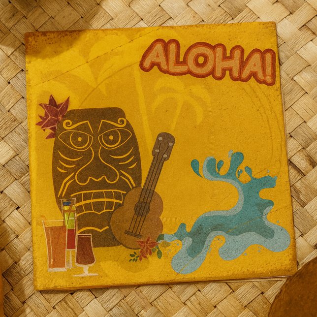 Guardanapo De Papel Havaiano Aloha Tiki - Bar Retro Luau Party (Criador carregado)