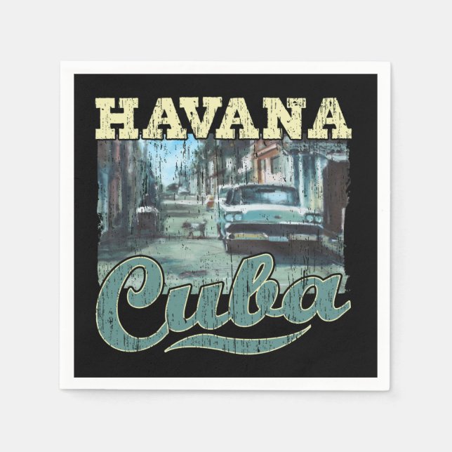 Guardanapo De Papel Havana Cuba Grafite Street Art - Love Habana (Frente)