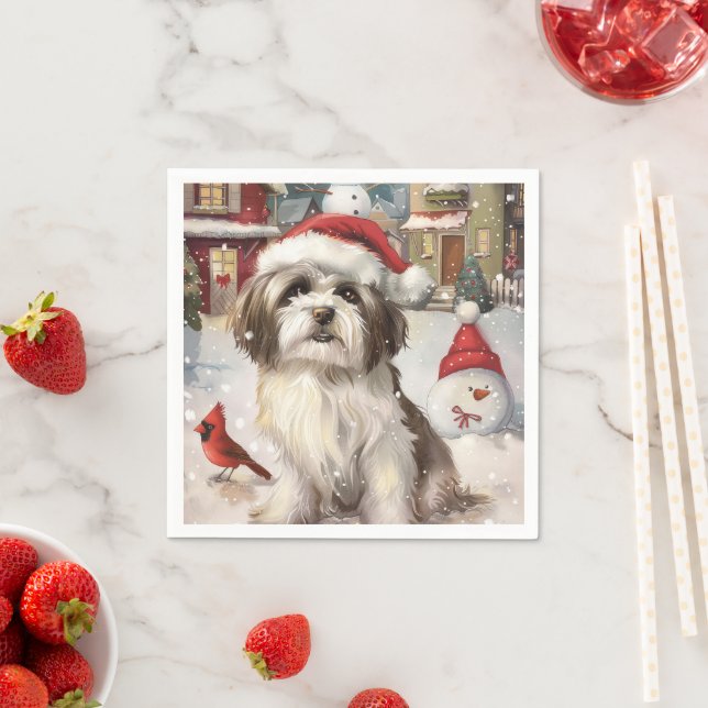 Guardanapo De Papel Havanese Winter Wonderland Christmas Joy (Insitu)