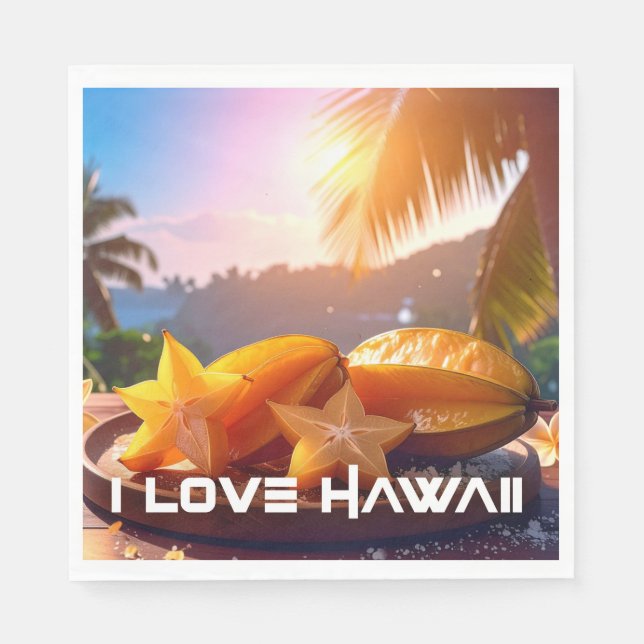GUARDANAPO DE PAPEL HAWAII - I LOVE HAWAII (Frente)