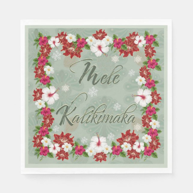 Guardanapo De Papel Hawaiian Mele Kalikimaka Paper Napkins (Frente)