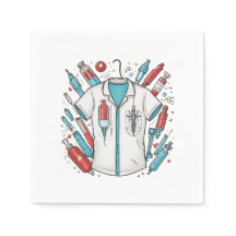 Healthcare Themed Napkins – Syringe & Vial