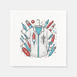 Guardanapo De Papel Healthcare Themed Napkins – Syringe & Vial