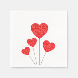Guardanapo De Papel Heart Balloons Illustration Design