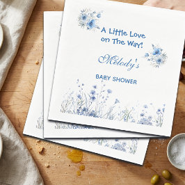 Guardanapo De Papel Heart Glasses Teddy Bear Blue Baby Shower 