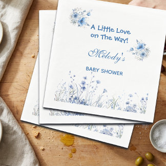 Guardanapo De Papel Heart Glasses Teddy Bear Blue Baby Shower 