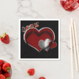 Guardanapo De Papel Heart Magic Black Paper Napkin Standard Cocktail