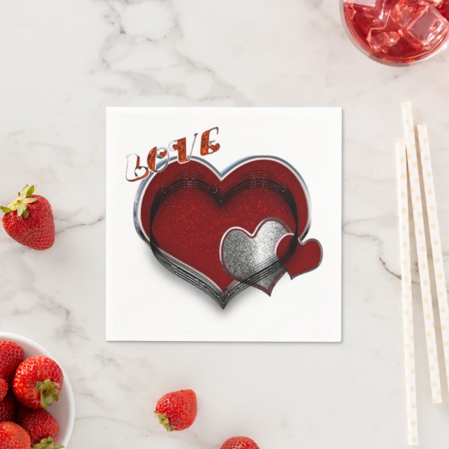 Guardanapo De Papel Heart Magic White Paper Napkin Standard Cocktail (Insitu)