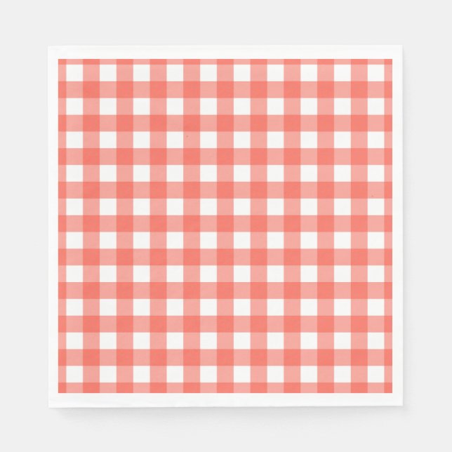 Guardanapo De Papel Heart Pizza Party Napkins | Red Checkered Italian (Frente)