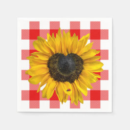 Guardanapo De Papel Heart Sunflower Ladybug na Xadrez de Buffalo