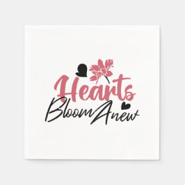 Guardanapo De Papel Hearts Bloom Anew - citação Floral Inspiracional