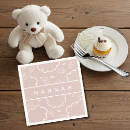 Guardanapo De Papel Heavenly Personalized Angel Halo Cloud Pink