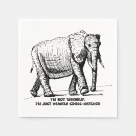 Guardanapo De Papel Heavy Cross-Hatched Elephant