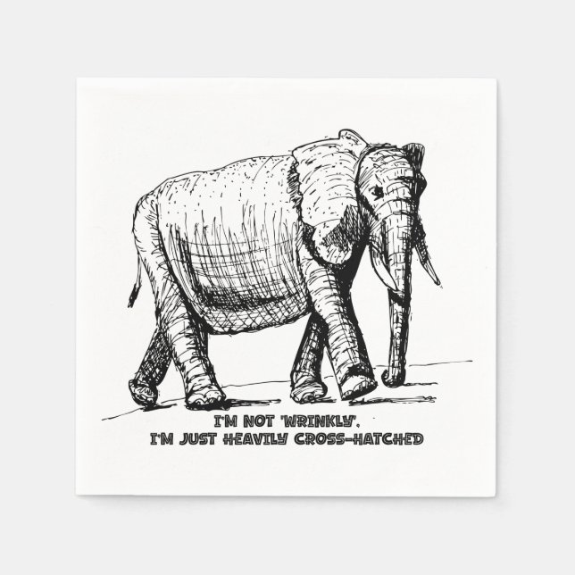 Guardanapo De Papel Heavy Cross-Hatched Elephant (Frente)