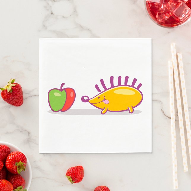 Guardanapo De Papel Hedgehog E Uma Maçã (Criador carregado)