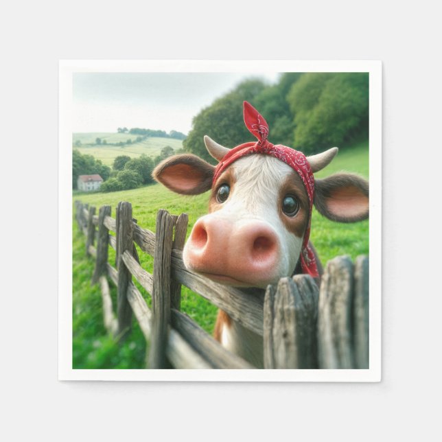 Guardanapo De Papel Heifer Cow Vestindo um Kerhead (Frente)