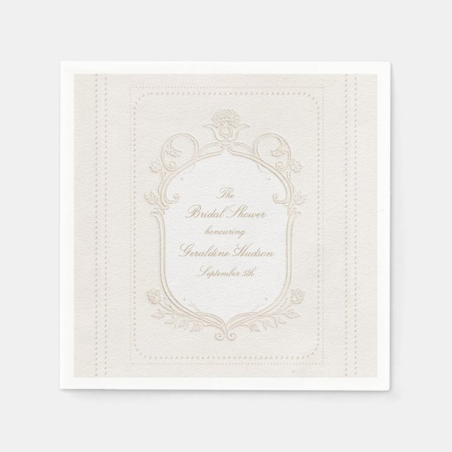 Guardanapo De Papel Heirloom Rococo Bridal Shower (Frente)