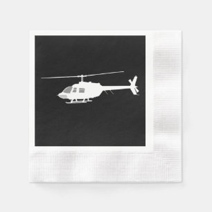 Guardanapo De Papel Helicóptero Chopper - Silhueta Voando Preto