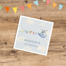 Helicóptero de Aquarela Lobo Cute Primeiro Anivers