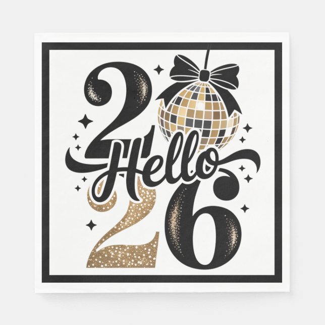 Guardanapo De Papel Hello 2026 New Year (Frente)