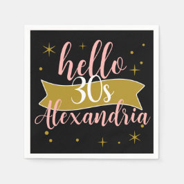 Guardanapo De Papel Hello 30 Birthday Personalized Design
