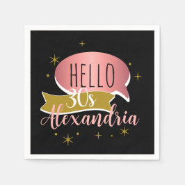 Guardanapo De Papel hello 30 Stylish Personalized 30th birthday