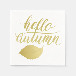 Guardanapo De Papel Hello Atumn | Faux Dourado Brussel