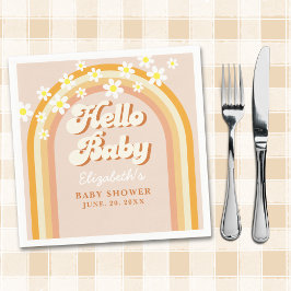 Guardanapo De Papel Hello Baby Cute Groovy Baby Shower
