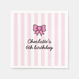 Guardanapo De Papel Hello Cutie Cartoon Pink Bow Birthday Party