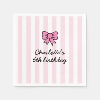 Guardanapo De Papel Hello Cutie Cartoon Pink Bow Birthday Party