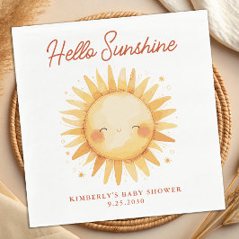 Guardanapo De Papel Hello Sunshine Boho Sun Gender Neutral Baby Shower