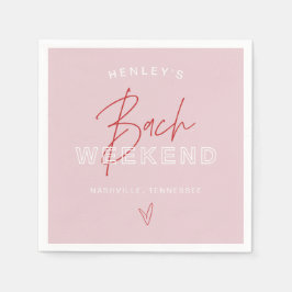 Guardanapo De Papel HENLEY moderna Bachelorette Vermelha rosa-rosa