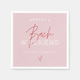 Guardanapo De Papel HENLEY moderna Bachelorette Vermelha rosa-rosa