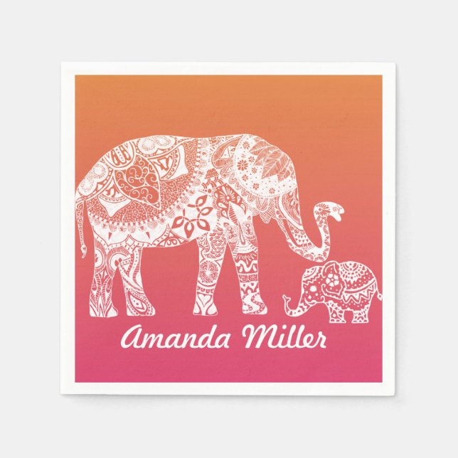 Guardanapo De Papel Henna Elephant (Frente)