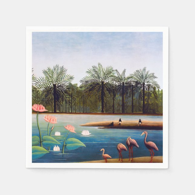 Guardanapo De Papel Henri Rousseau - Os Flamingos (Frente)